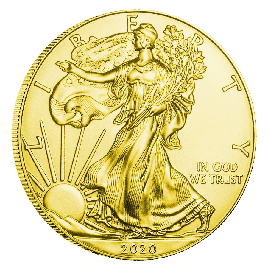 USA BIOLOGICAL WEAPON COVID-19 series CORONAVIRUS American Silver Eagle 2020 Walking Liberty $1 Silver coin Gold plated 1 oz
